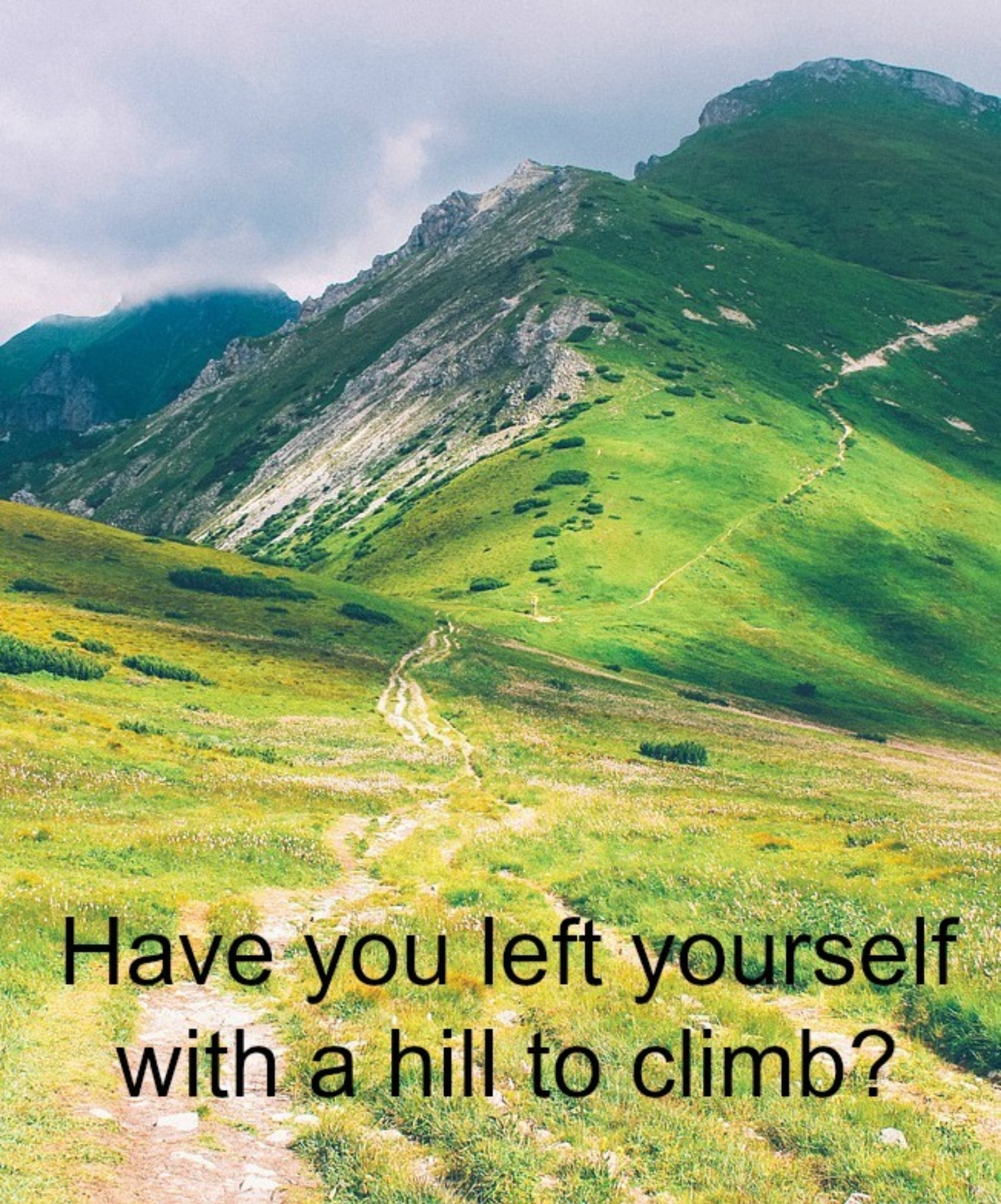 Hiking trail hill to climb
